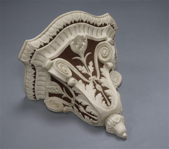 A Victorian Parian wall bracket 22cm long x 24cm wide